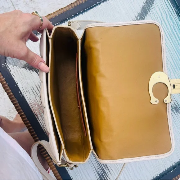 Coach Studio Chalk White Quilted Leather Brass Hardware Shoulder Bag Crossbody - Picture 11 of 15